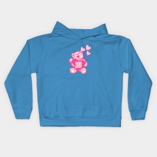 Teddy bear valentine with balloons Kids Hoodie